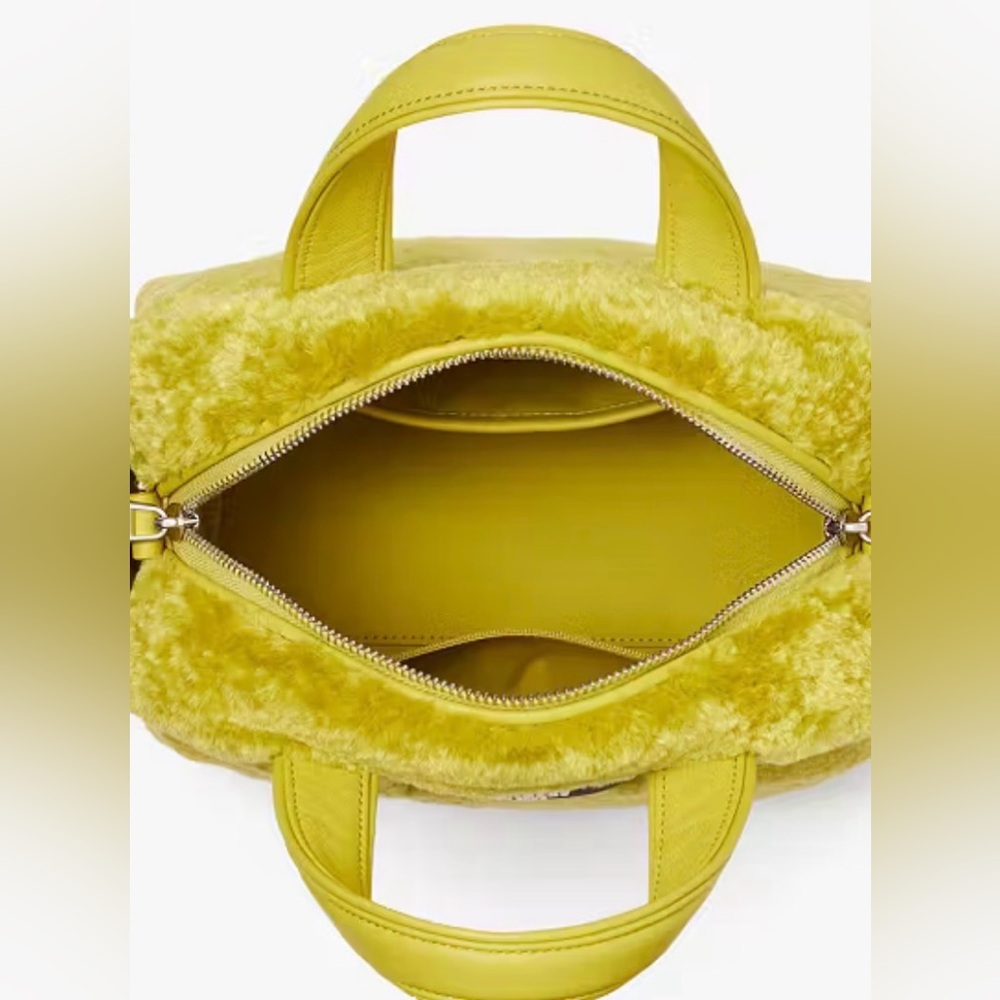 ♠️kate spade Apres Chic Faux Shearling Bag, Citron Sapphire NWT and dust bag. - Picture 3 of 5